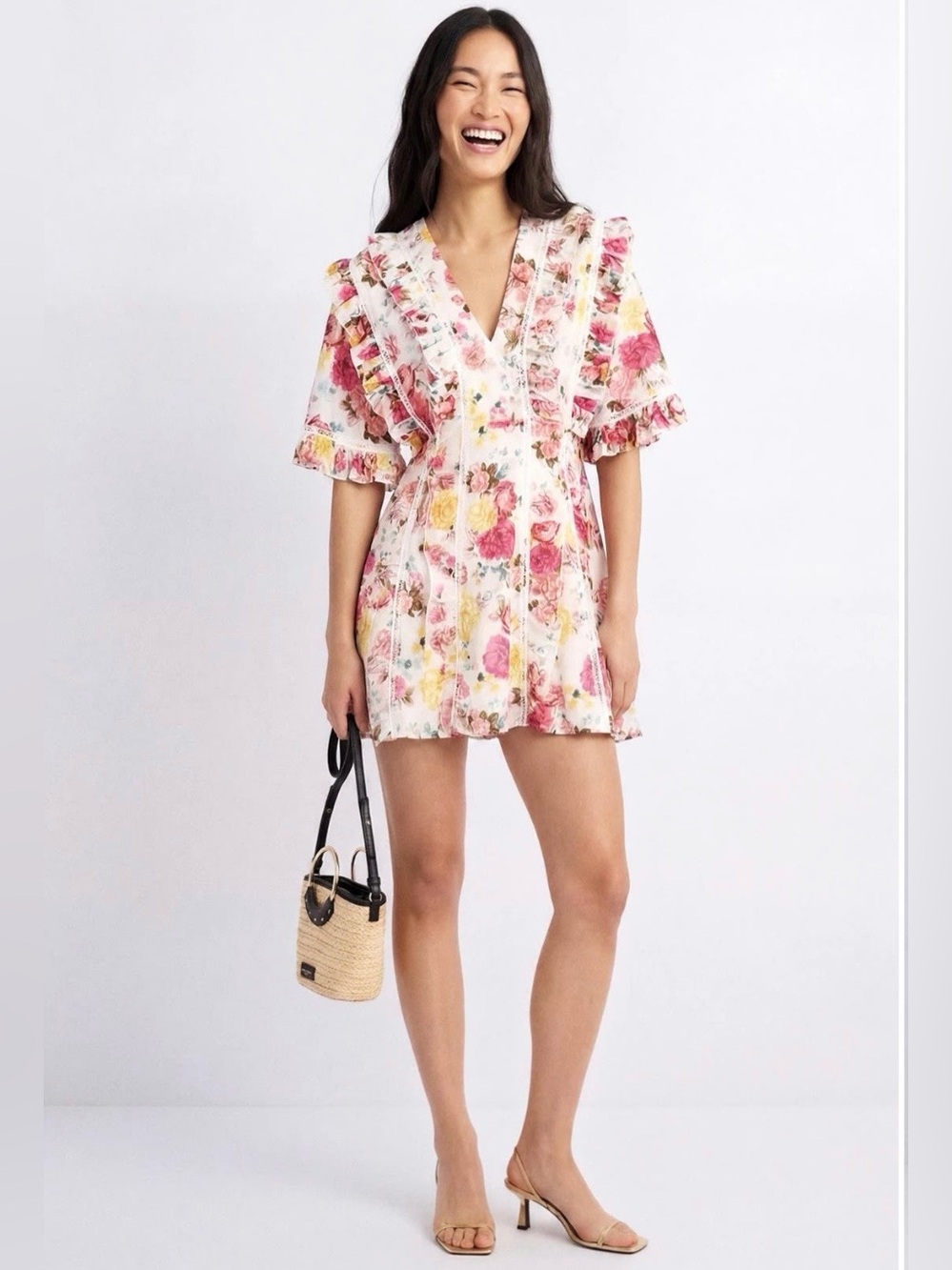 La Maison Talulah~V-Neck Floral Tea Time Mini Dress~Size Small~$350~